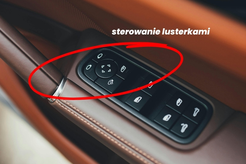 panel ustawień lusterek bocznych