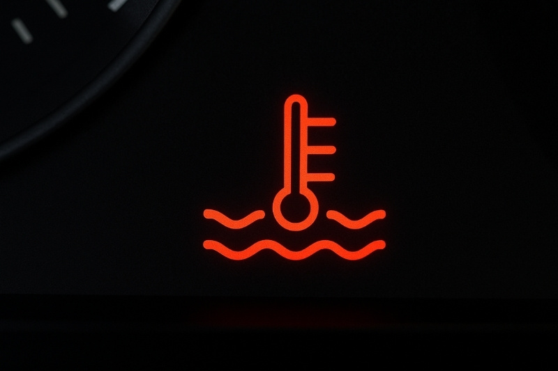 kontrolka czerwonego termometra/temperatury w samochodzie