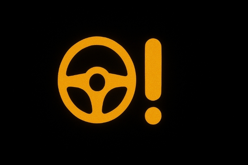 kontrolka kierownicy i wykrzyknika